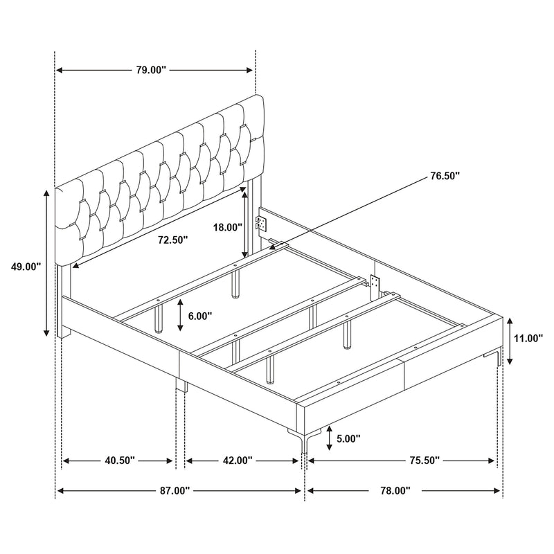 Kendall Panel Bed E.King, & Queen Black & White - Ace Furniture and Decor