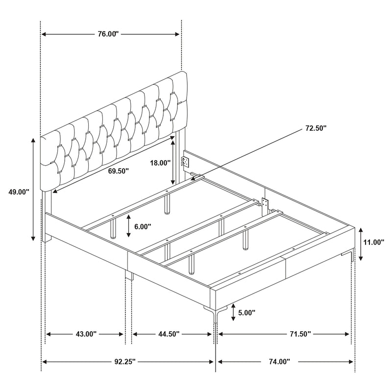 Kendall Upholstered Panel Bed - Ace Furniture and Decor