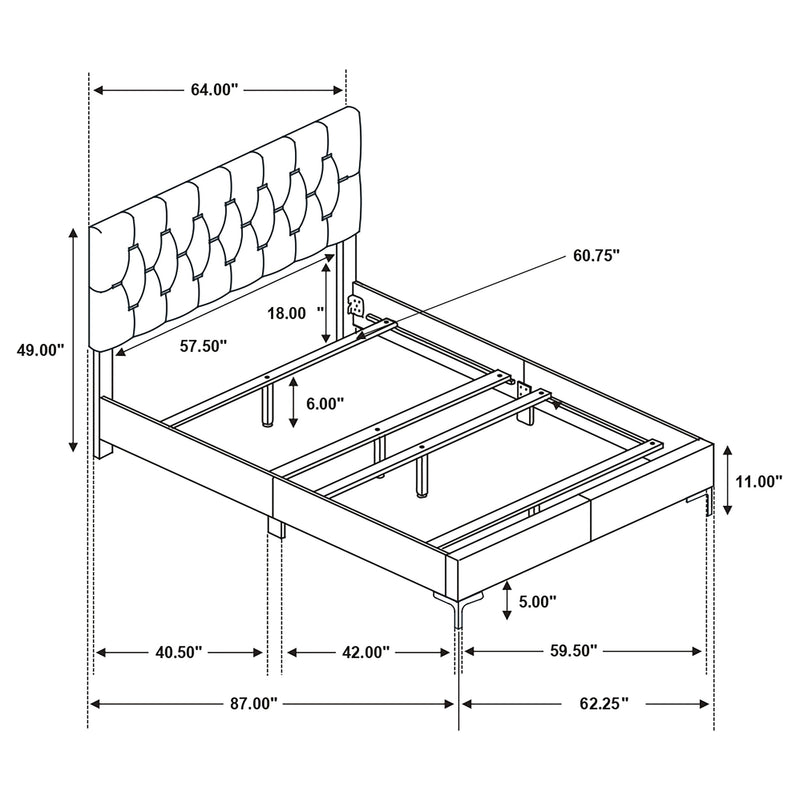 Kendall Panel Bed E.King, & Queen Black & White - Ace Furniture and Decor