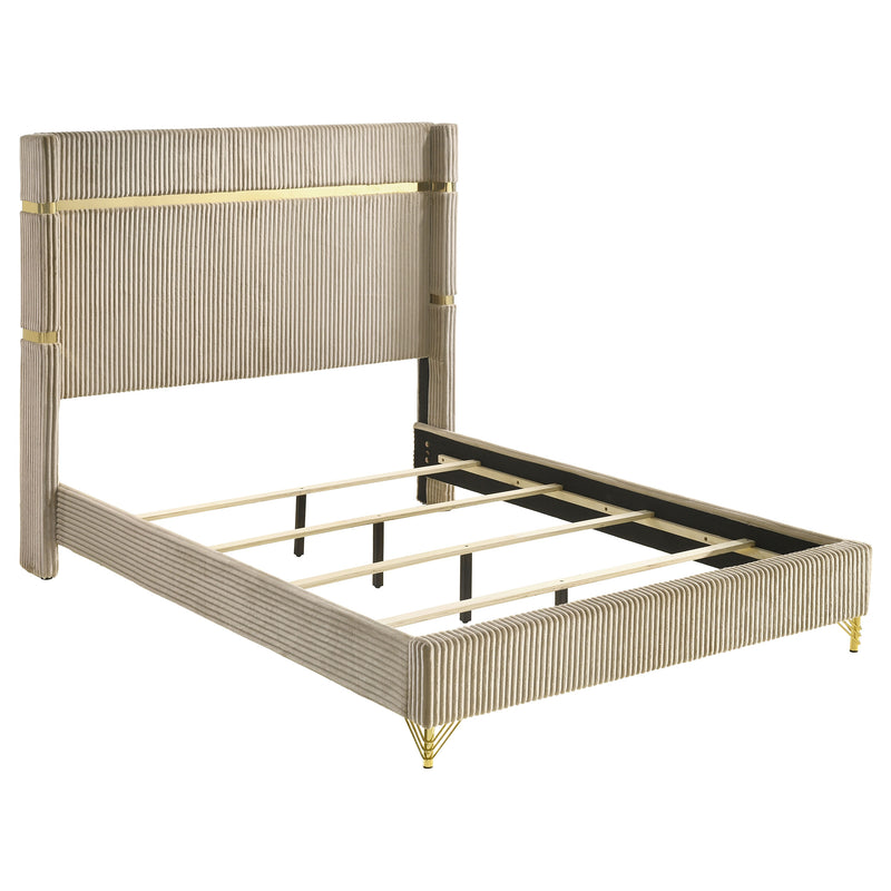 Lucia Eastern King & Queen Bed Beige & Grey - Ace Furniture and Decor