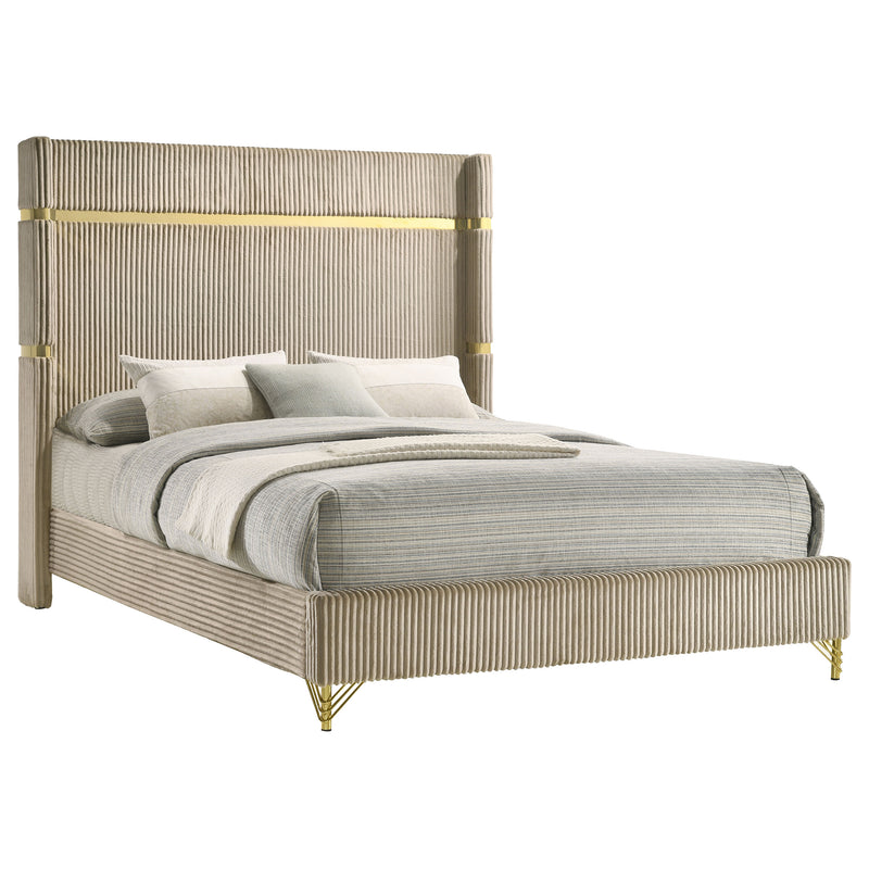 Lucia Eastern King & Queen Bed Beige & Grey - Ace Furniture and Decor