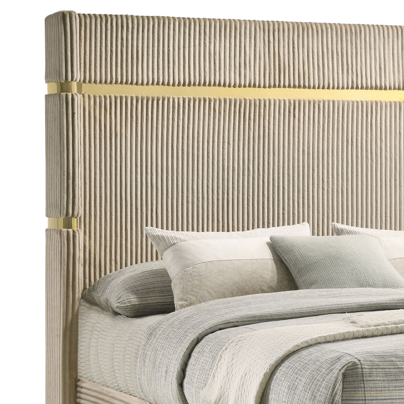 Lucia Eastern King & Queen Bed Beige & Grey - Ace Furniture and Decor