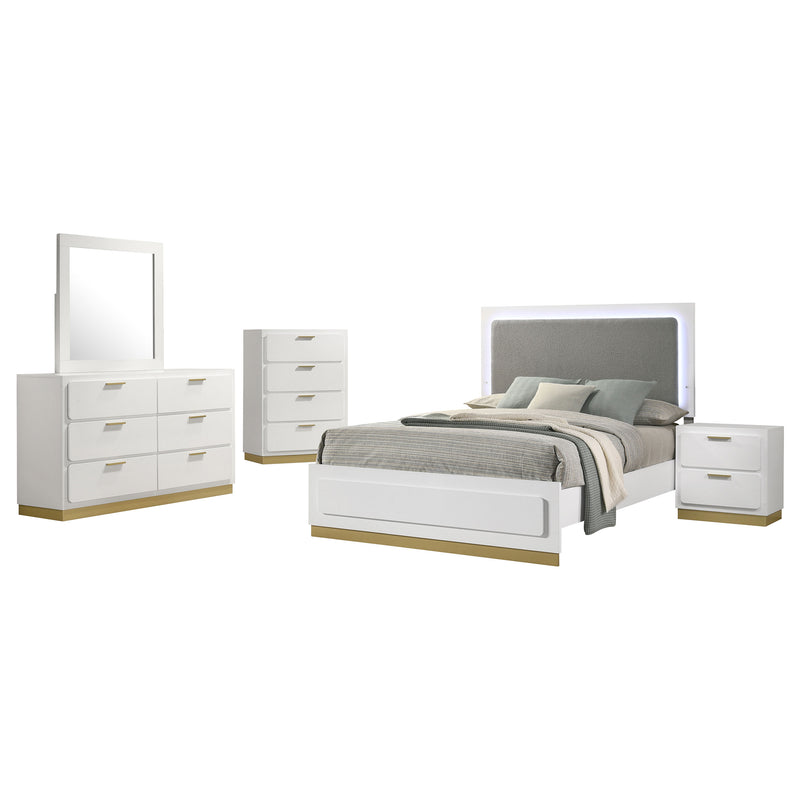 Caraway 4 Pc & Pc E.King, Cal.King, & Queen Bedroom Set Black & White - Ace Furniture and Decor
