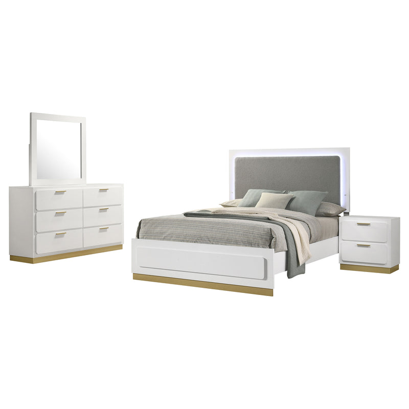 Caraway 4 Pc & Pc E.King, Cal.King, & Queen Bedroom Set Black & White - Ace Furniture and Decor