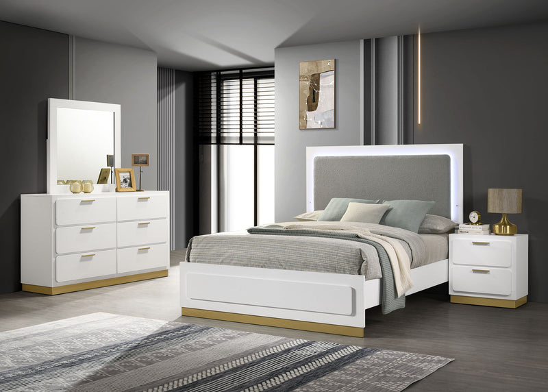Caraway 4 Pc & Pc E.King, Cal.King, & Queen Bedroom Set Black & White - Ace Furniture and Decor