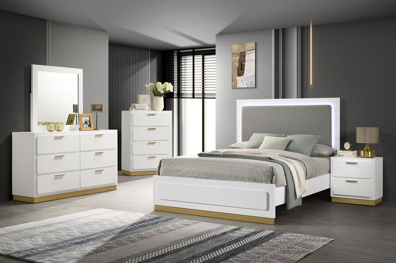 Caraway 4 Pc & Pc E.King, Cal.King, & Queen Bedroom Set Black & White - Ace Furniture and Decor