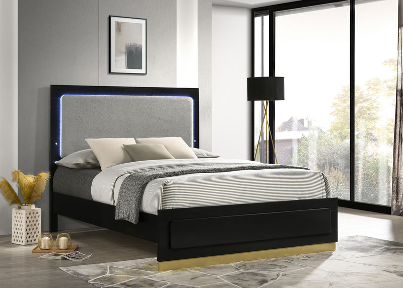 Caraway California King, E.King, & Queen Bed Black & White - Ace Furniture and Decor