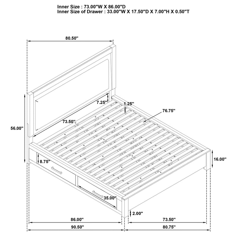 Kenora California King, E.king, & Queen Bed - Ace Furniture and Decor