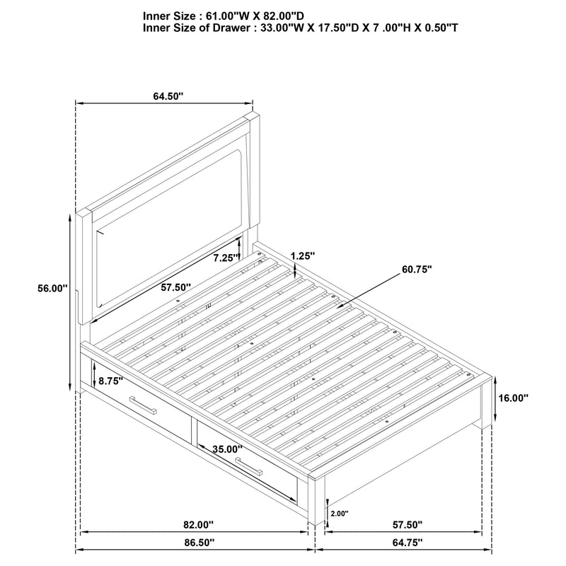 Kenora California King, E.king, & Queen Bed - Ace Furniture and Decor