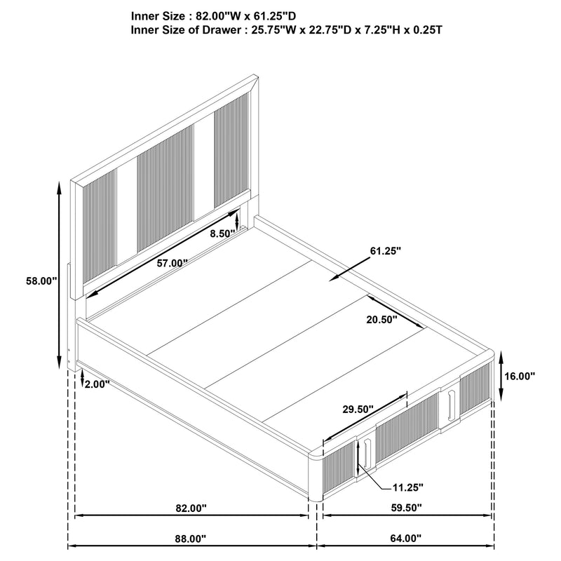 Terrace California King, E.King, & Queen Bed - Ace Furniture and Decor