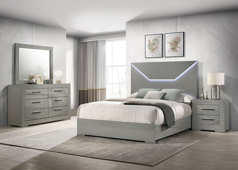Ives 4 & 5 Piece Bedroom Set E.king & Queen White & Grey - Ace Furniture and Decor