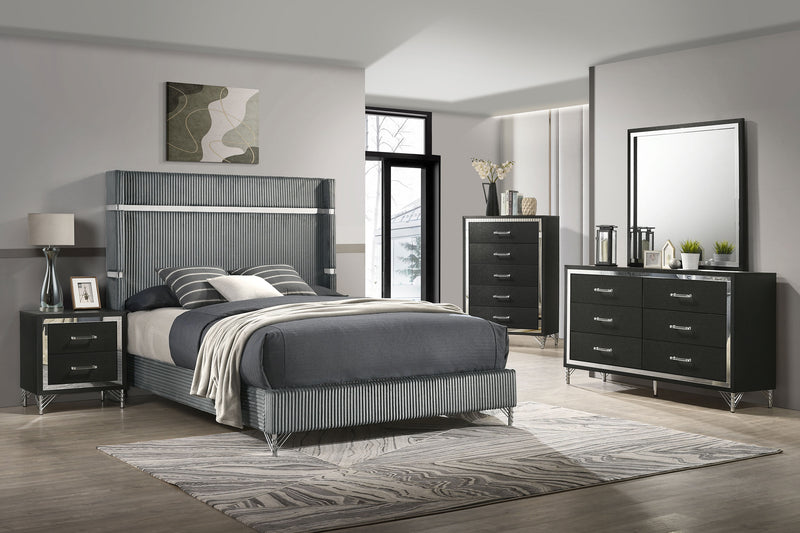 Lucia Eastern King & Queen Bed Beige & Grey - Ace Furniture and Decor