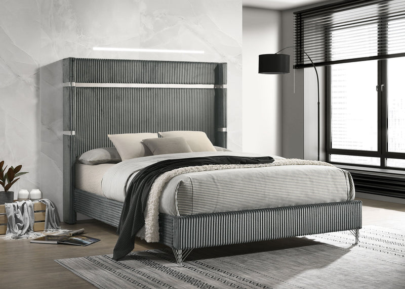 Lucia Eastern King & Queen Bed Beige & Grey - Ace Furniture and Decor