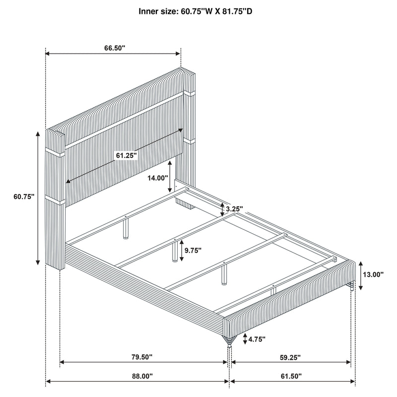 Lucia Eastern King & Queen Bed Beige & Grey - Ace Furniture and Decor
