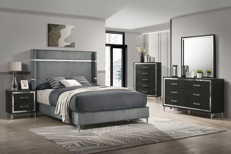 Lucia Eastern King & Queen Bed Beige & Grey - Ace Furniture and Decor