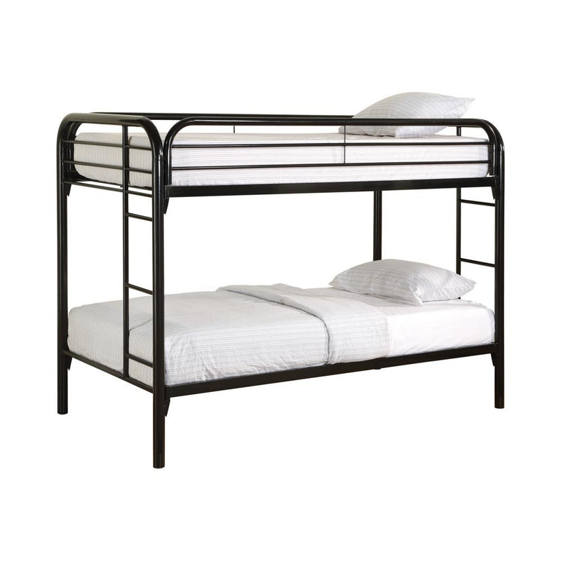 Morgan Twin Over Twin Bunk Bed Black & White - Ace Furniture and Decor
