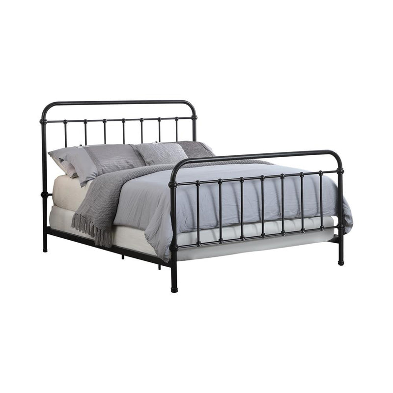 Livingston California King, E.King, & Queen Panel Metal Bed Dark Bronze - Ace Furniture and Decor