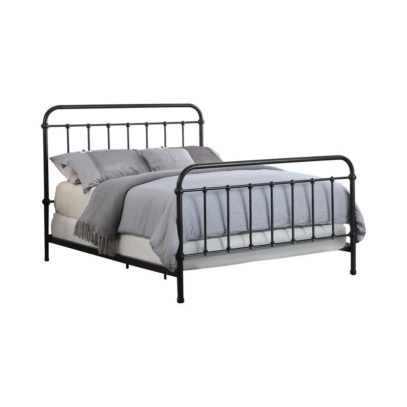 Livingston California King, E.King, & Queen Panel Metal Bed Dark Bronze - Ace Furniture and Decor