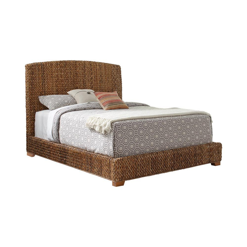 Laughton Hand-Woven Banana Leaf California King, E.King, & Queen Bed Amber - Ace Furniture and Decor