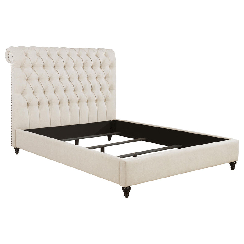 Devon Tufted Upholstered California King, Eastren King, & Queen Bed Beige - Ace Furniture and Decor
