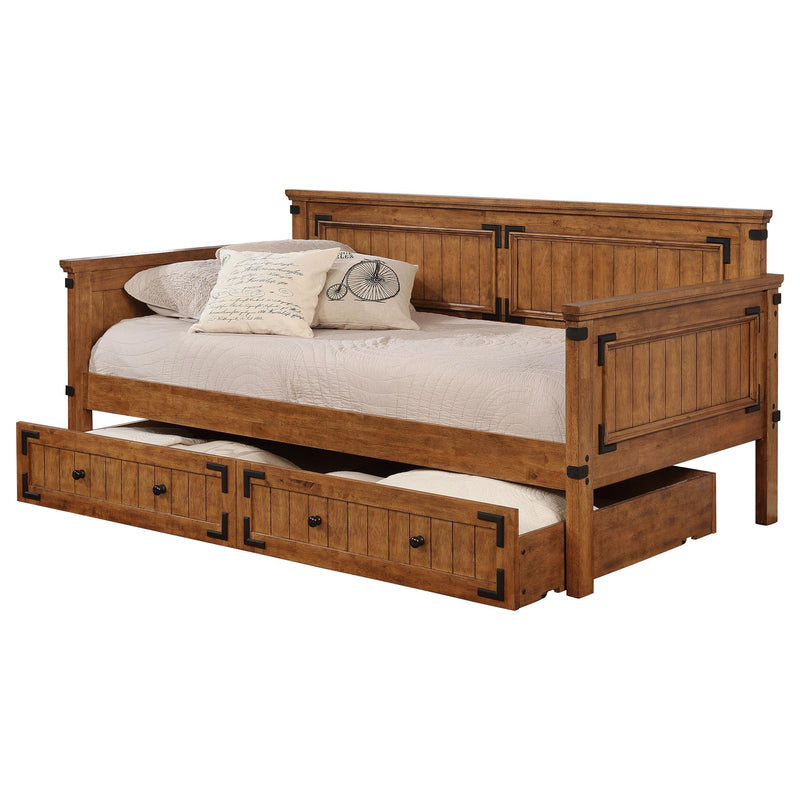 Oakdale Wood Twin Daybed with Trundle Rustic Honey - Ace Furniture and Decor