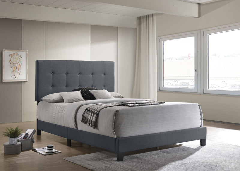 Mapes Tufted Upholstered Eastern King, Queen, Twin & Full Bed Charcoal & Grey - Ace Furniture and Decor