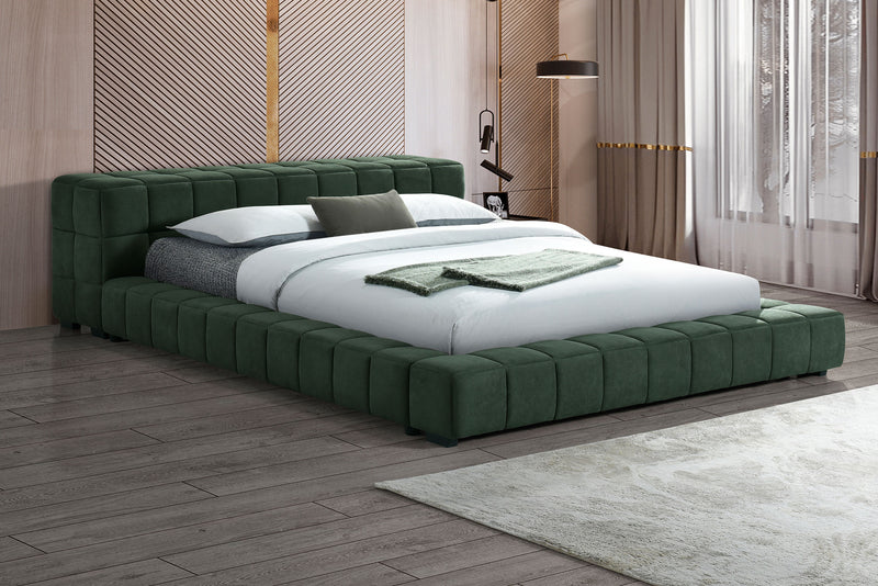 Trinity California King, E.king, Queen, & Full Bed Green & Light Taupe - Ace Furniture and Decor