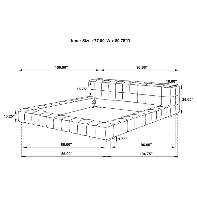 Trinity California King, E.king, Queen, & Full Bed Green & Light Taupe - Ace Furniture and Decor