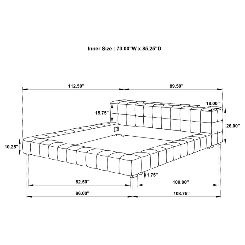 Trinity California King, E.king, Queen, & Full Bed Green & Light Taupe - Ace Furniture and Decor