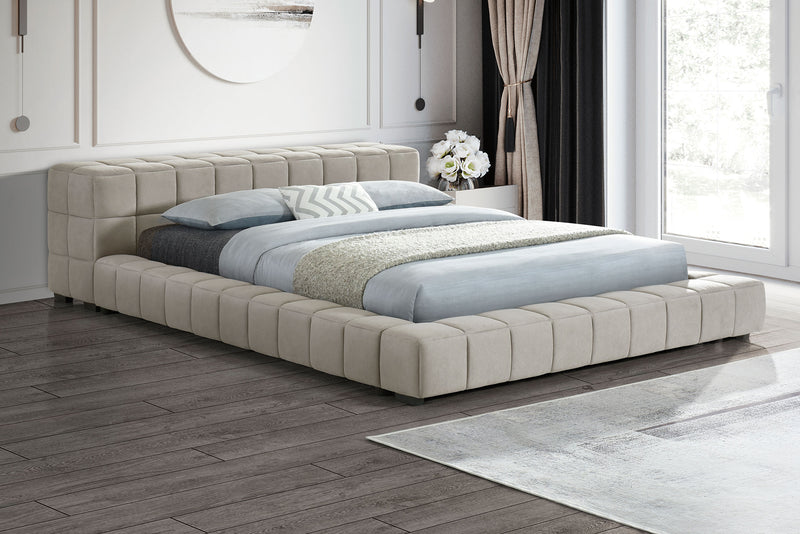 Trinity California King, E.king, Queen, & Full Bed Green & Light Taupe - Ace Furniture and Decor