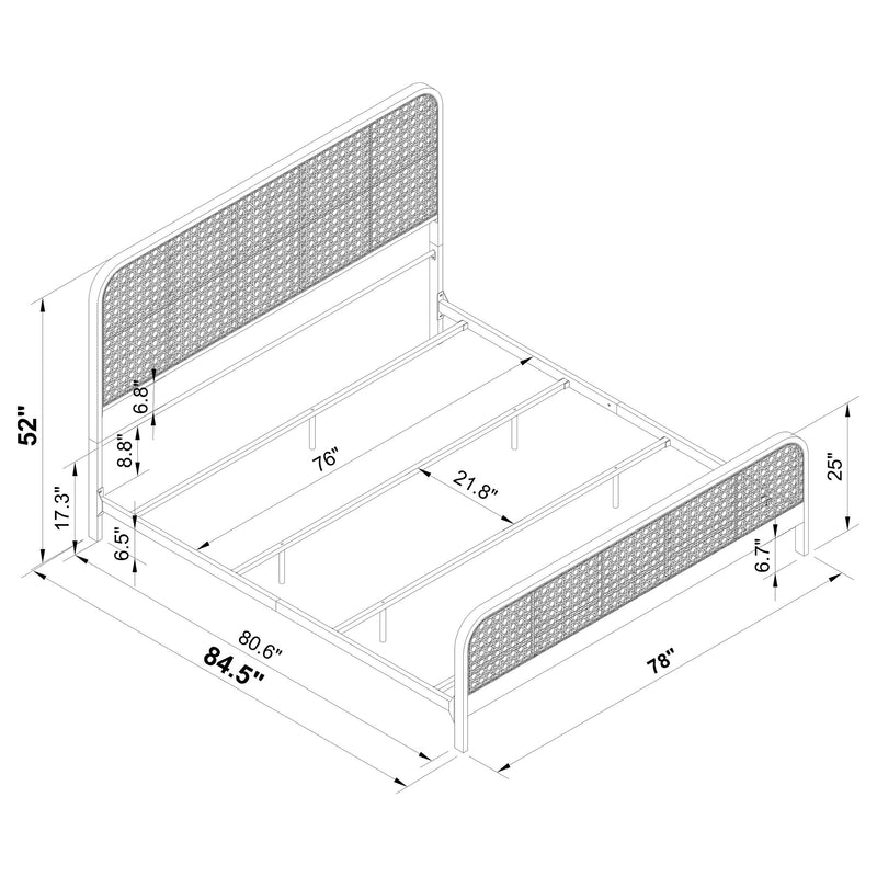 Lanewood Eastern King & Queen Bed Black & White - Ace Furniture and Decor