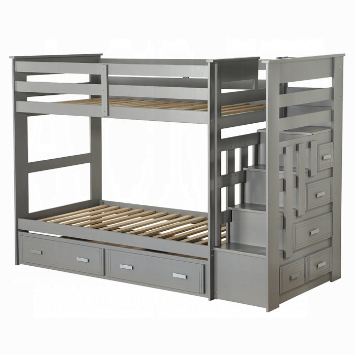 Allentown Twin-Twin Bunk Bed With Trundle and Storage - Ace Furniture and Decor
