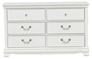 Lucida 6 Drawer Dresser in White 2039W-5