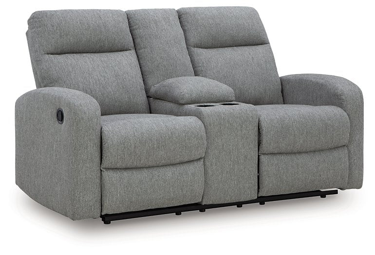Gauntlet Reclining Loveseat with Console - Ace Furniture and Decor