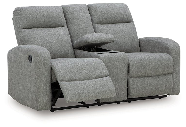 Gauntlet Reclining Loveseat with Console - Ace Furniture and Decor