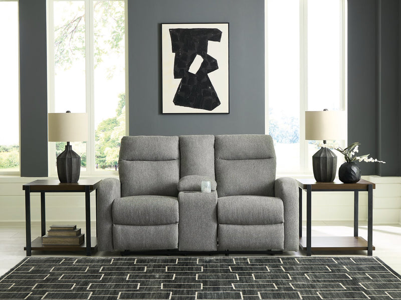 Gauntlet Reclining Loveseat with Console - Ace Furniture and Decor