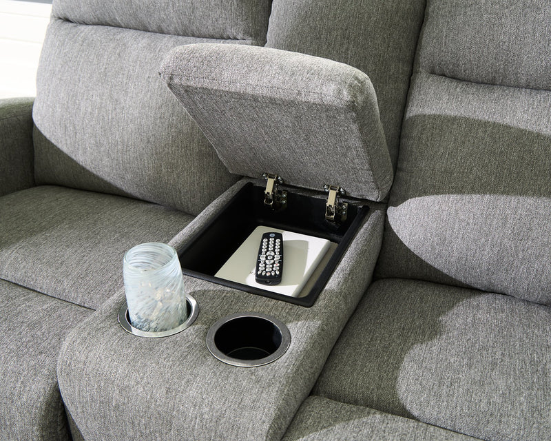 Gauntlet Reclining Loveseat with Console - Ace Furniture and Decor