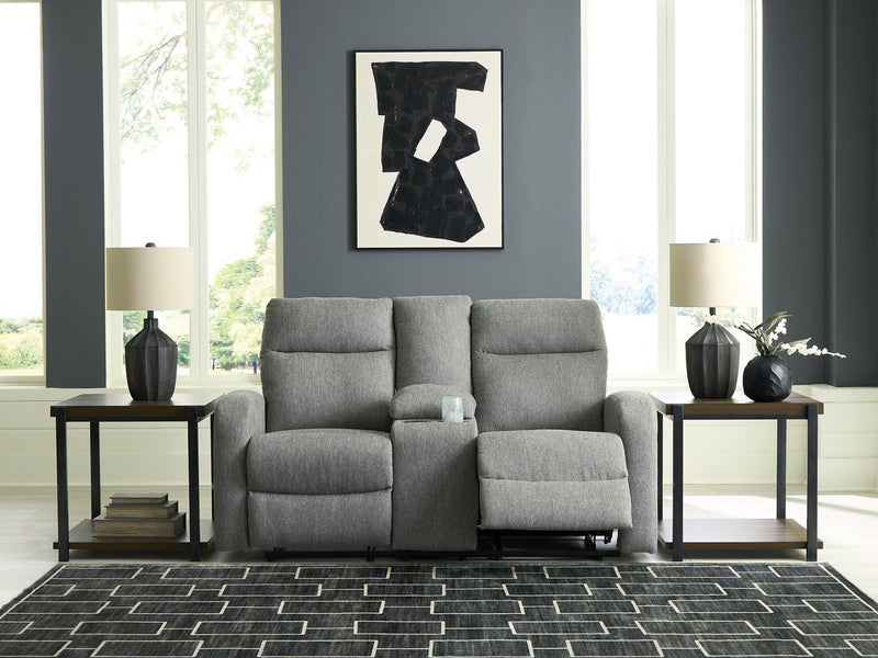 Gauntlet Reclining Loveseat with Console - Ace Furniture and Decor
