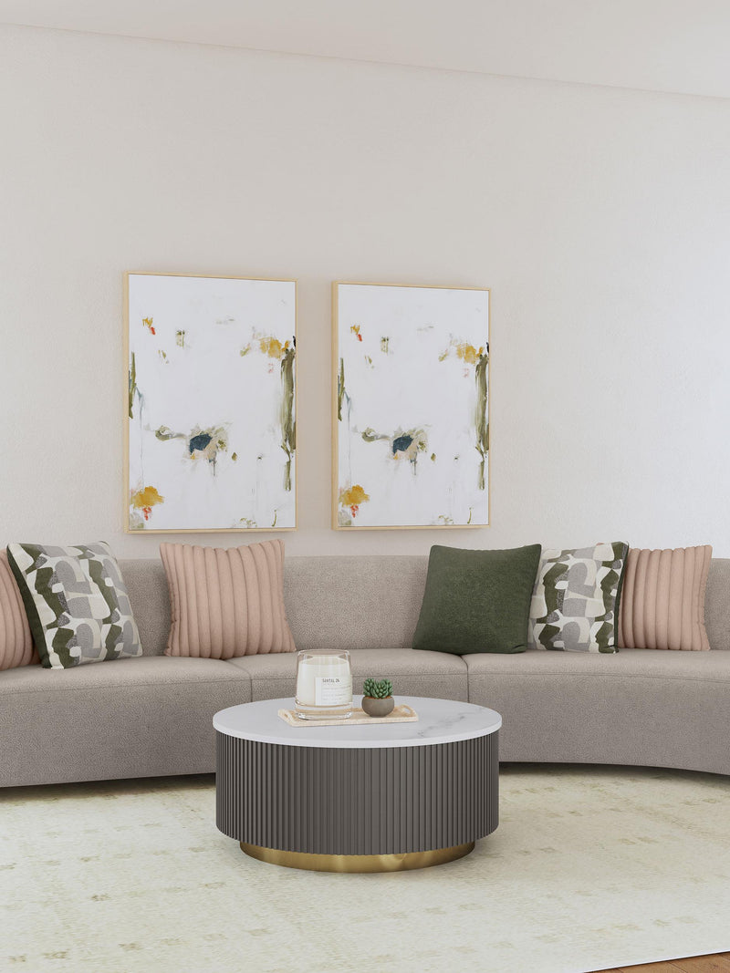 Fayette Upholstered Armless Chair Greige - Ace Furniture and Decor