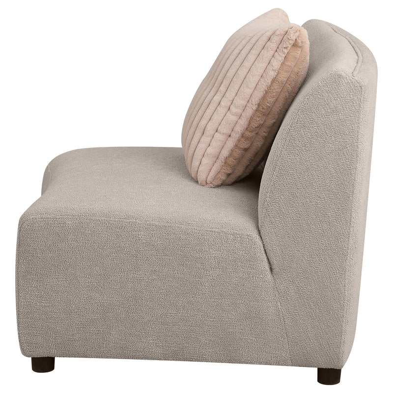 Fayette Upholstered Armless Chair Greige - Ace Furniture and Decor