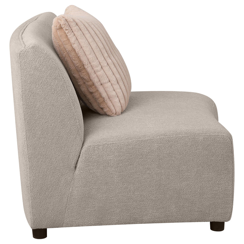 Fayette Upholstered Armless Chair Greige - Ace Furniture and Decor