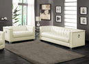 Chaviano 2-piece Upholstered Tufted Sofa Set Pearl White - Ace Furniture and Decor