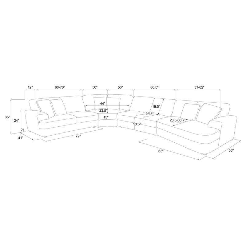 Emberson Upholstered Modular Sectional Sofa Ivory - Ace Furniture and Decor