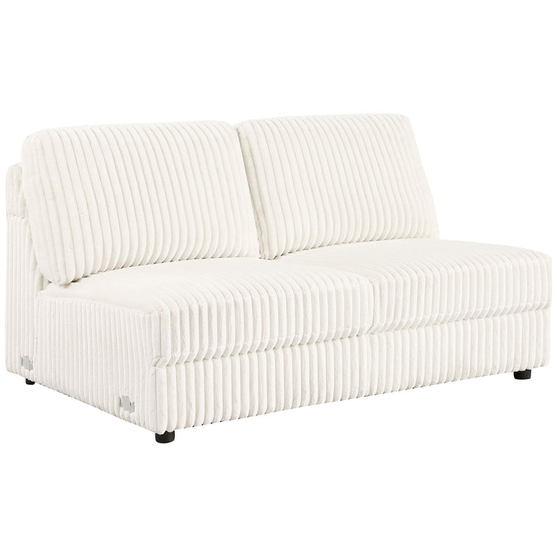 Emberson Upholstered Armless Loveseat Ivory - Ace Furniture and Decor