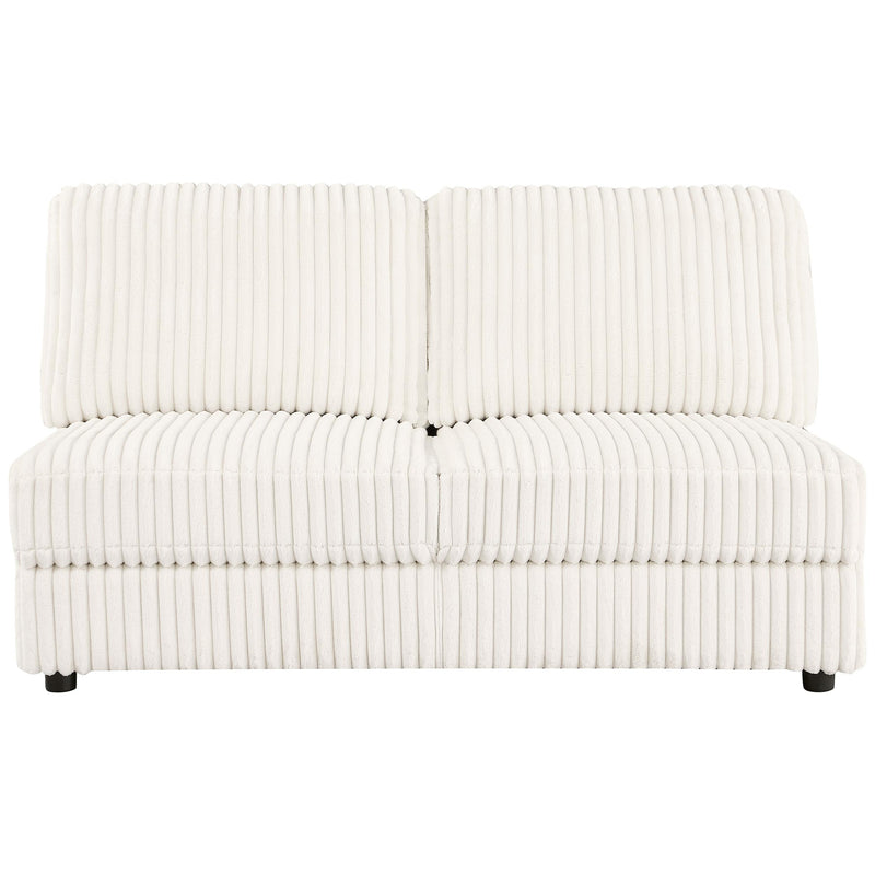 Emberson Upholstered Armless Loveseat Ivory - Ace Furniture and Decor