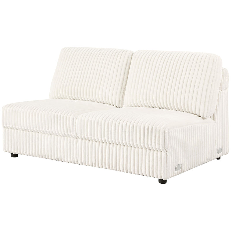 Emberson Upholstered Armless Loveseat Ivory - Ace Furniture and Decor