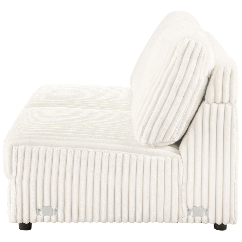 Emberson Upholstered Armless Loveseat Ivory - Ace Furniture and Decor