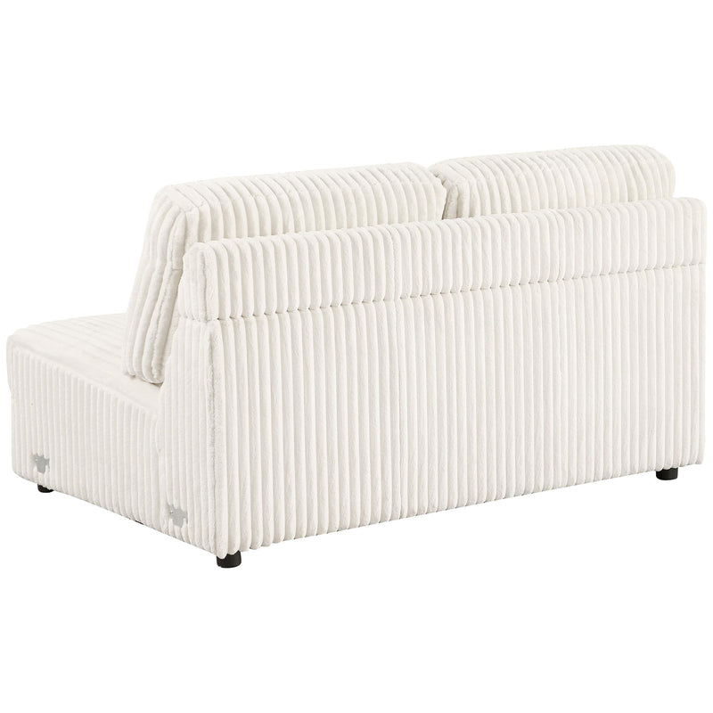 Emberson Upholstered Armless Loveseat Ivory - Ace Furniture and Decor