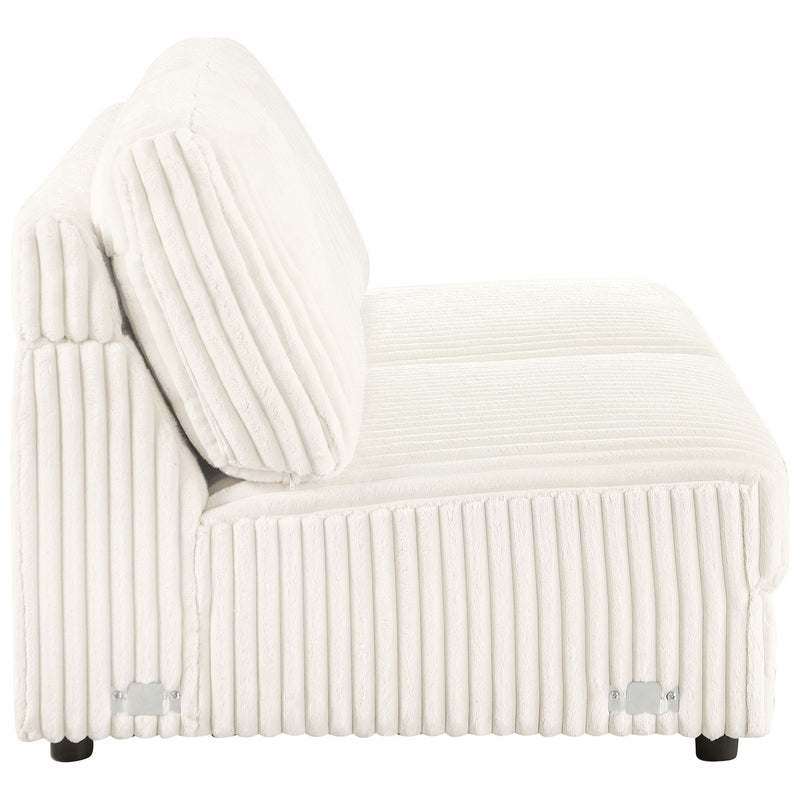 Emberson Upholstered Armless Loveseat Ivory - Ace Furniture and Decor