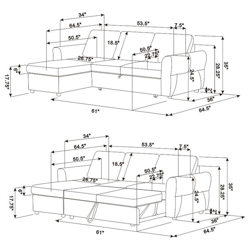 Samantha Sleeper Sectionals 2 - Ace Furniture and Decor